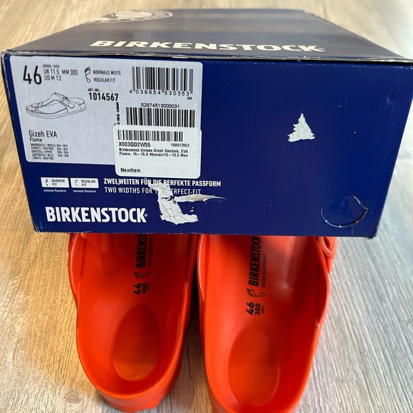 Birkenstock Gizeh EVA Flame Orange Rare Men’s Sandals Size 13 Regular Width New - Picture 9 of 9